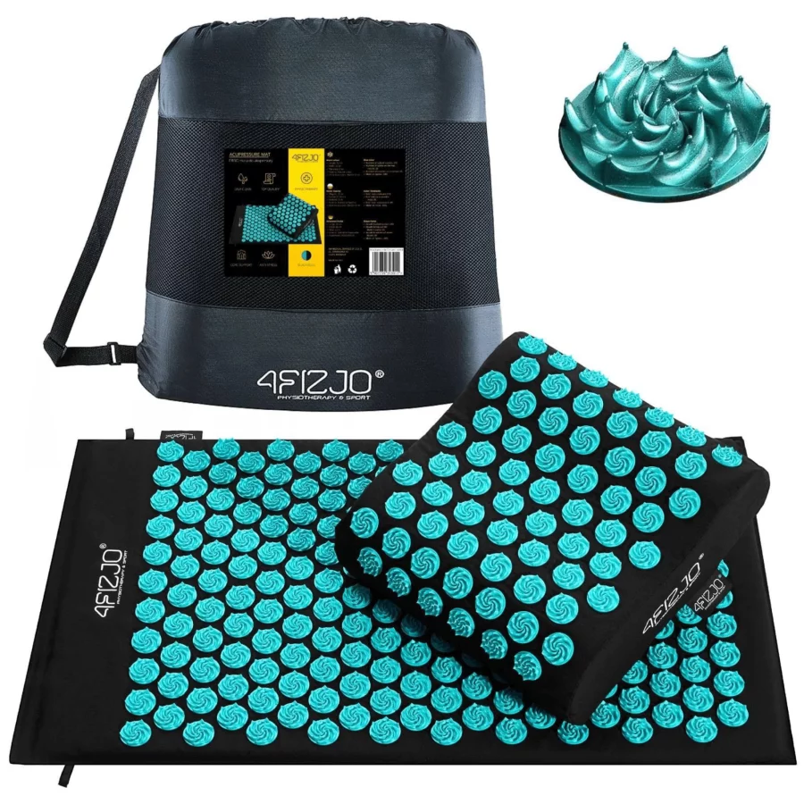 4FIZJO Accupressure Mat / Στρώμα Βελονισμού Με Μαξιλαράκι Black/Blue (68x42) - 3911