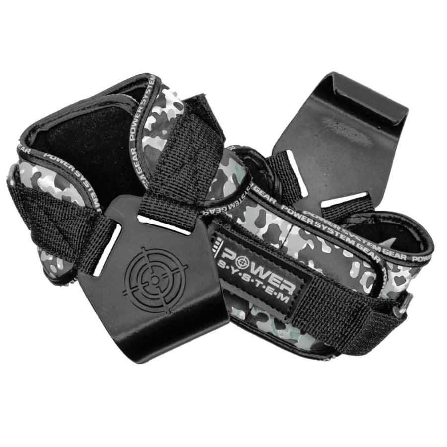 Power System Lifting Hooks / Περικάρπια Άρσης Βαρών 2τμχ Camo-Grey 3370