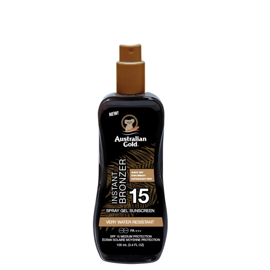Australian Gold Instant Bronzer Spray Gel SPF 15 Travel sized (100 ml)
