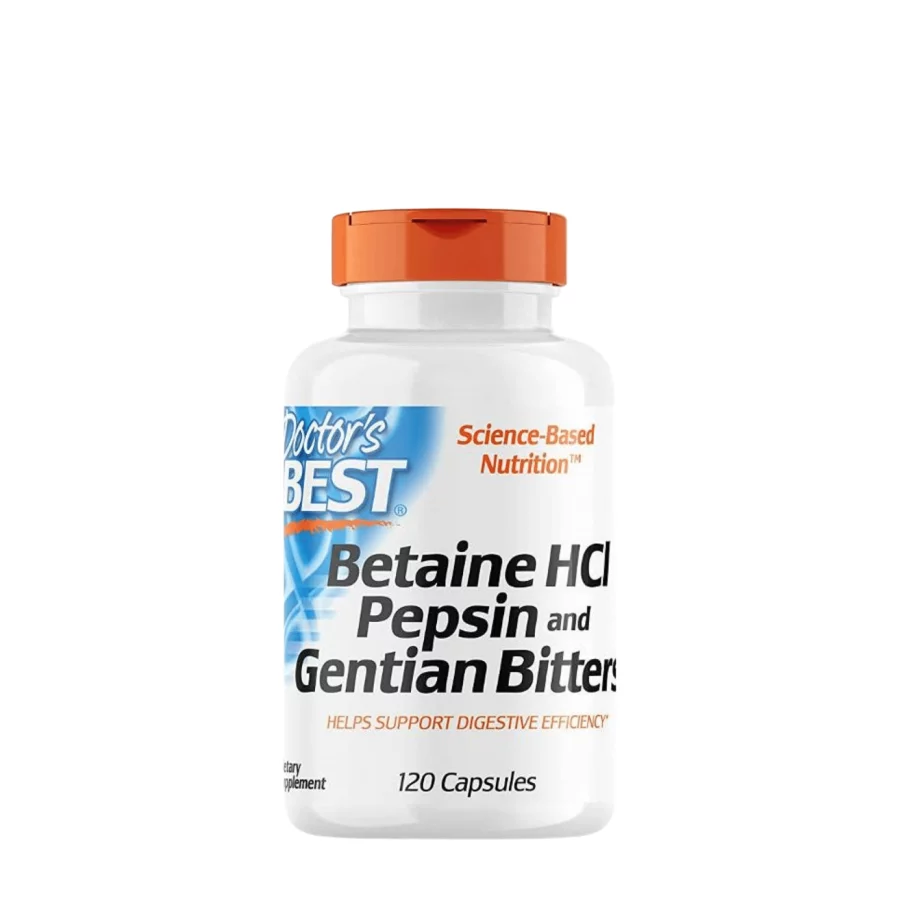 Doctor's Best Betaine HCI Pepsin & Gentian Bitters (120 caps)
