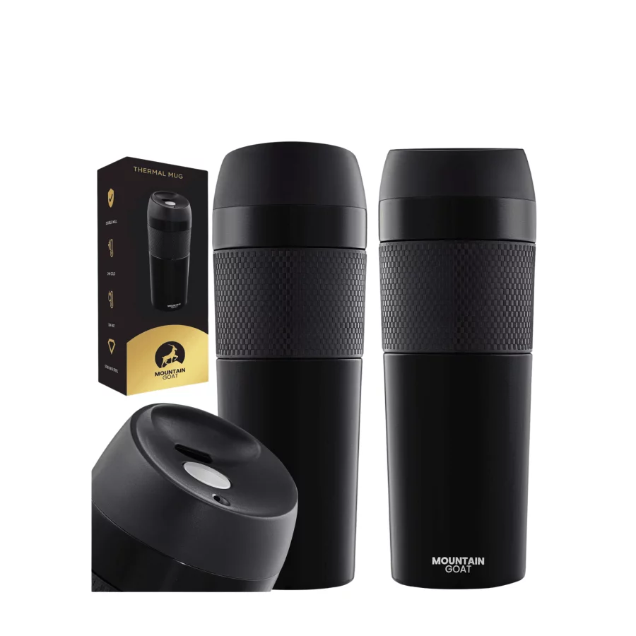 4FIZJO Θερμός "Travel" Mountain Goat Μαύρο (400ml) - 5694