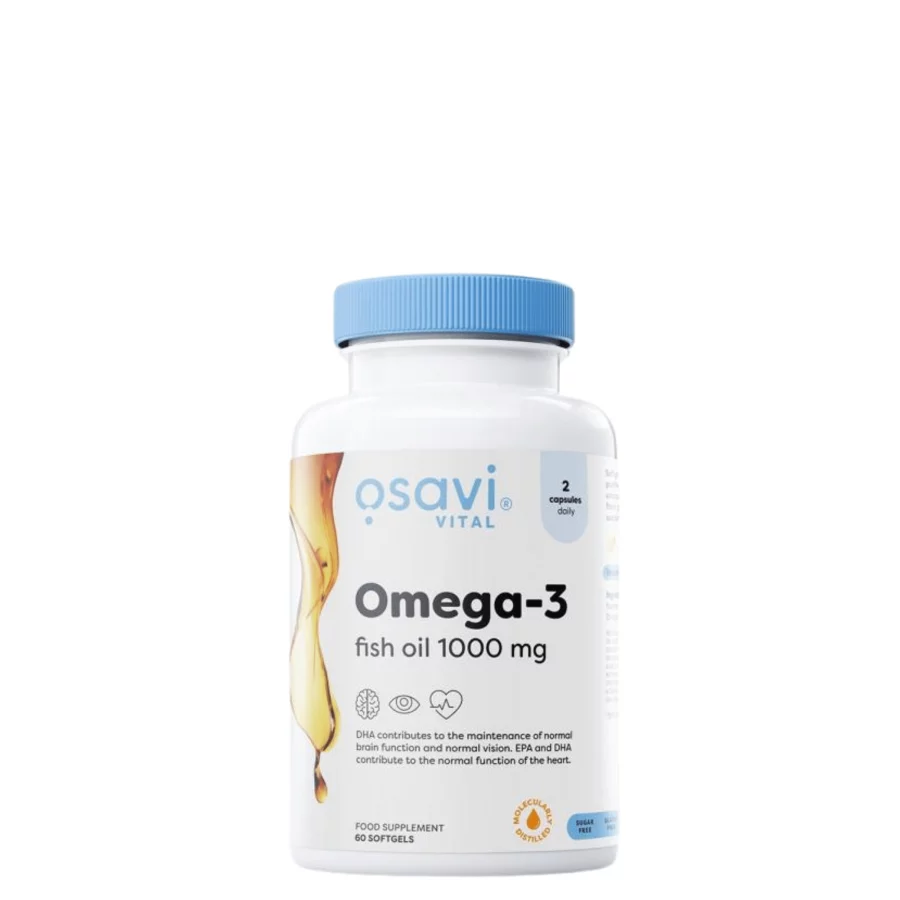 Osavi Omega 3 Fish Oil Molecularly Distilled 1000 mg - Lemon (60 softgels)