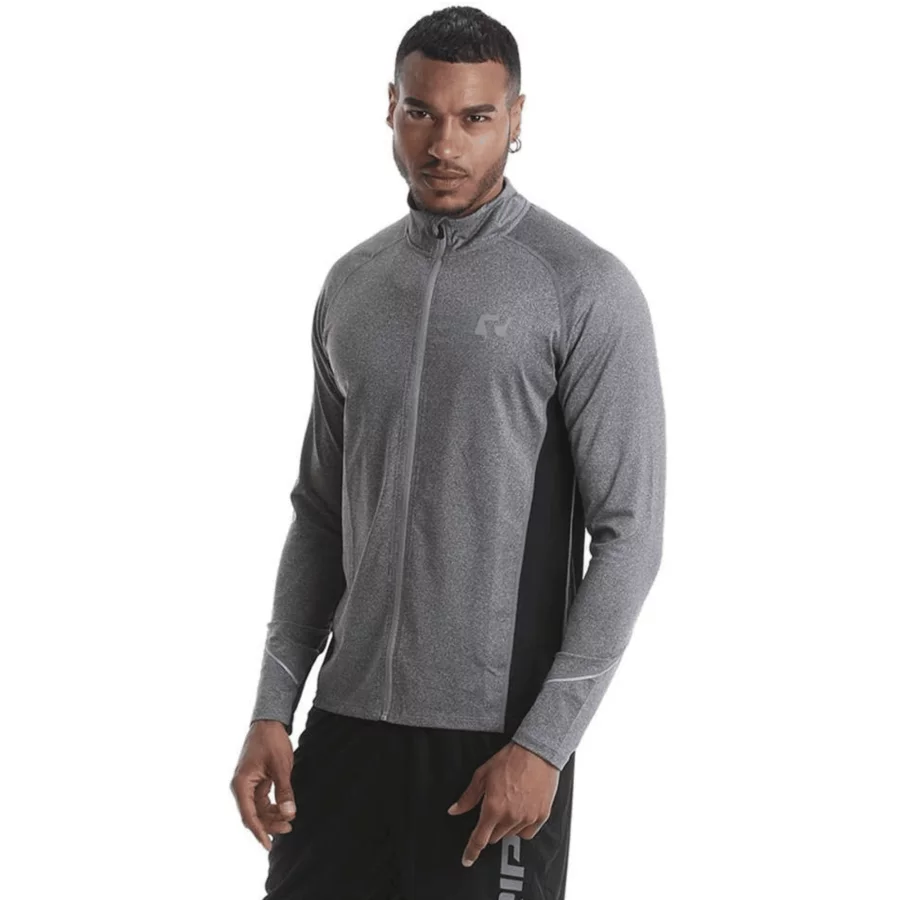 Ript Performance Mens Zip Thru Top Grey