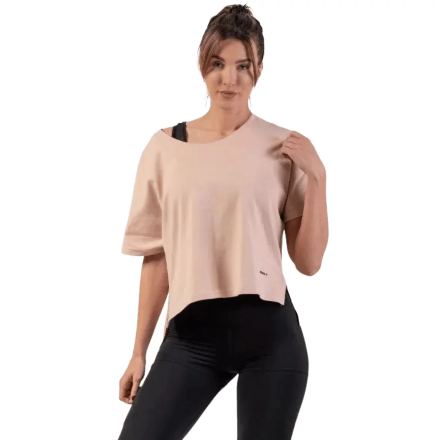 NEBBIA Organic Cotton Loose Fit CropTop 417 Salmon