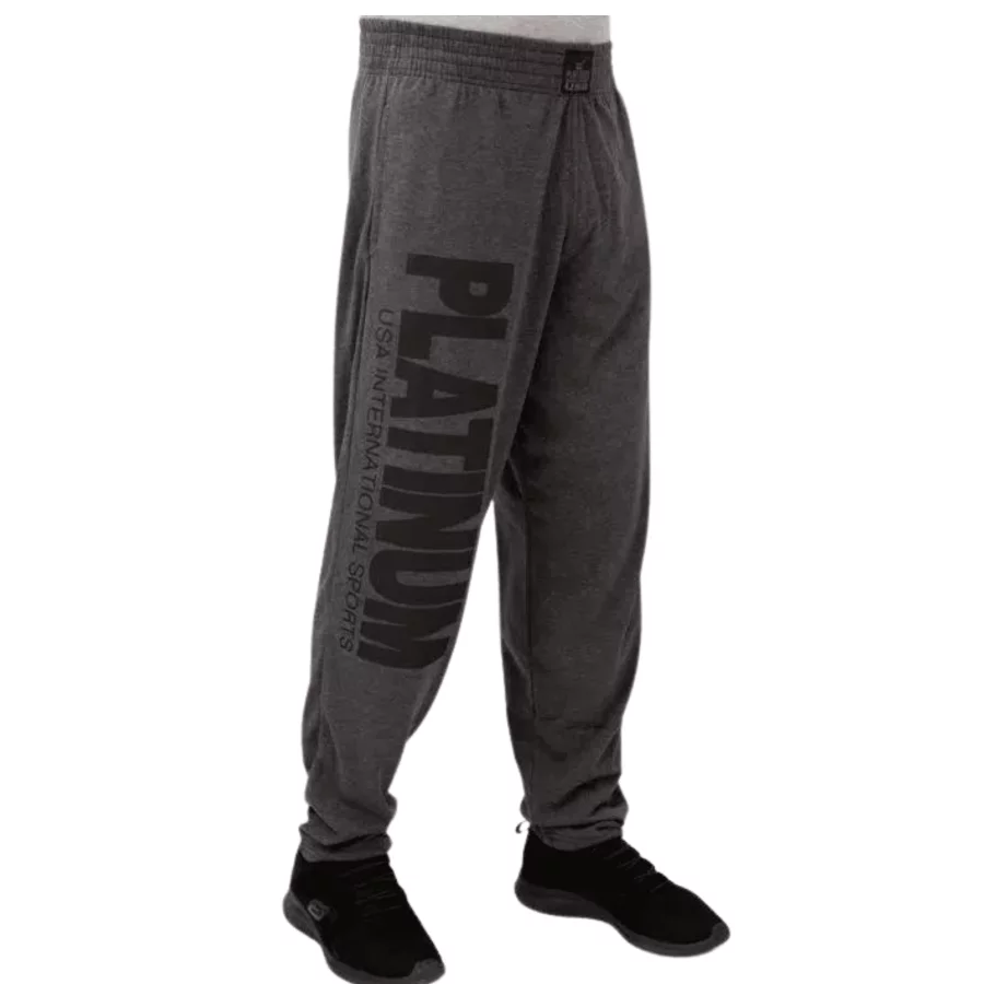 PLATINUM BAGGY PANTS 111 CHARCOAL W/BLACK LOGO
