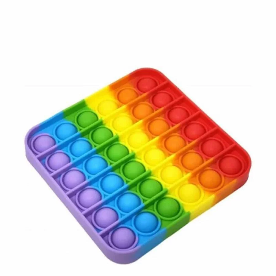 4FIZJO Τετράγωνο Push Bubble Stress Reliever Rainbow