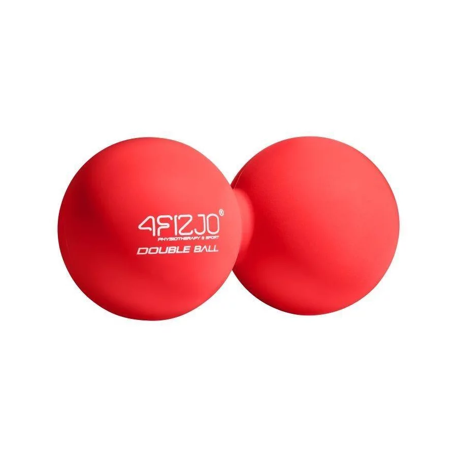 4FIZJO Διπλή Μπάλα Μασάζ Σιλικόνης Roller (6,5cm) Κόκκινο - 1219