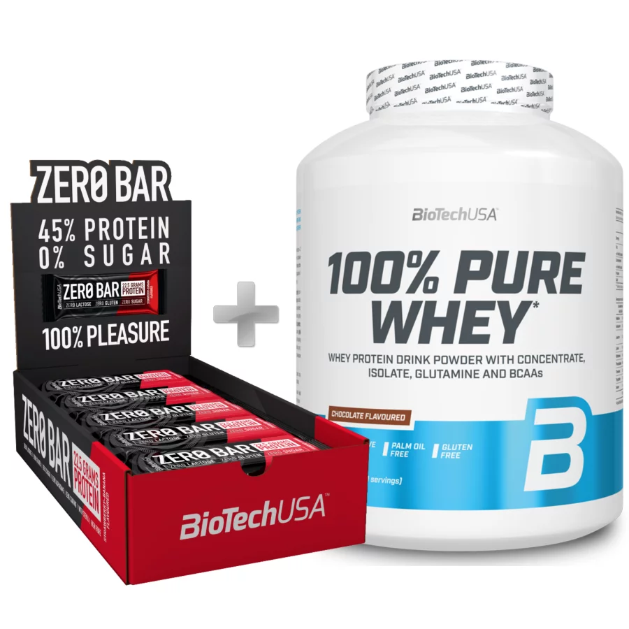 BioτechUsa 100% Pure Whey (2270gr) + Zero Protein Bar (20 x 50gr)