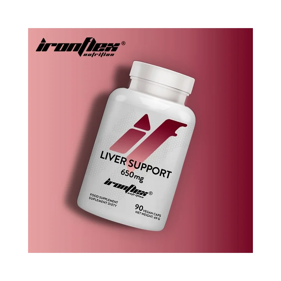 IRONFLEX-LIVER-SUPPORT-90-kaps-vege-KARCZOCH-OSTROPEST-ZDROWA-WATROBA-DETOX-Waga-netto-69-g