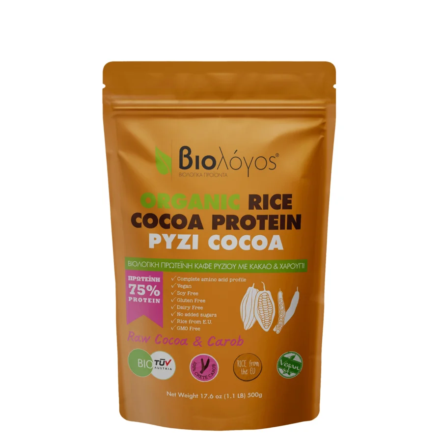 Biologos BIO Πρωτεΐνη Καφέ Ρυζιού Cocoa (500 gr)