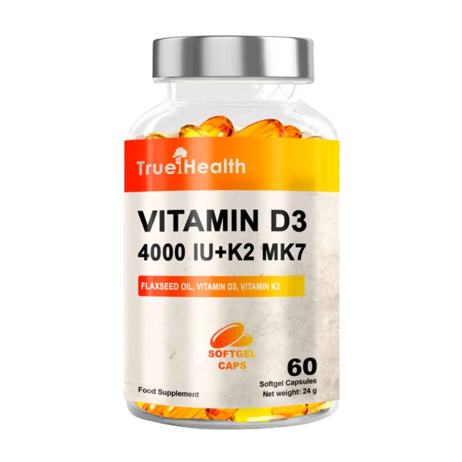True Health Vitamin D3 4000IU + K2 MK-7 (60 gelcaps)