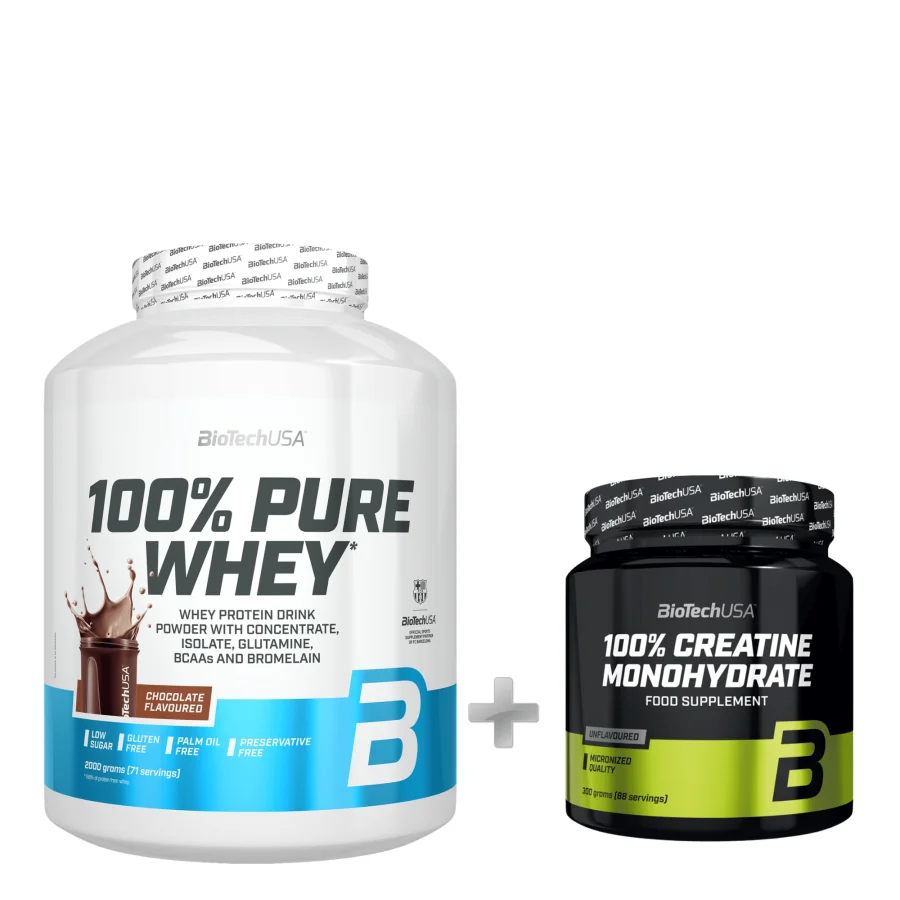 BioTechUSA 100% Pure Whey (2000 gr) + Biotech USA 100% Creatine Monohydrate (300 gr)
