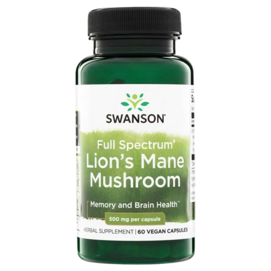 Swanson Full Spectrum Lion's Mane Mushroom 500mg (60 caps)