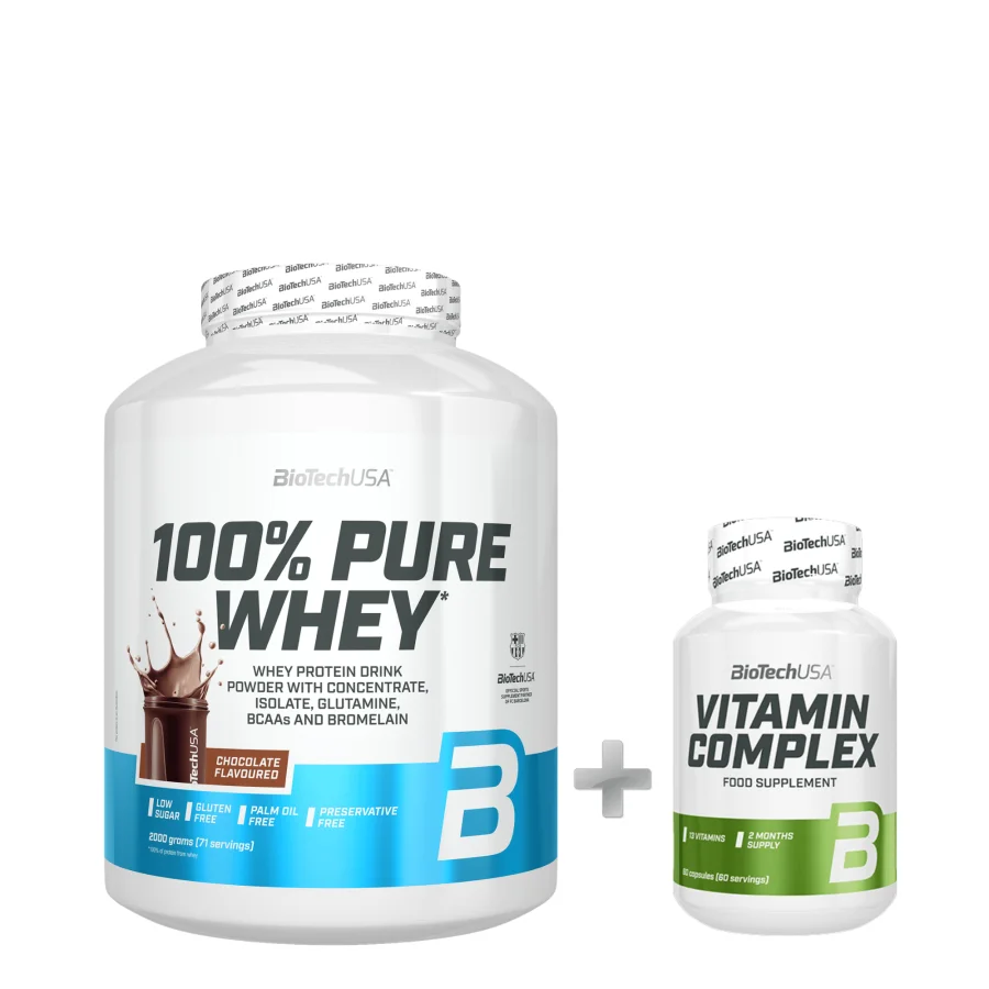 BioTechUSA 100% Pure Whey (2000 gr) + ΔΩΡΟ BioTechUsa Vitamin Complex (60 Tabs)