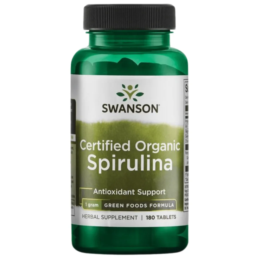 Swanson Certified Organic Spirulina 500mg (180 tabs)