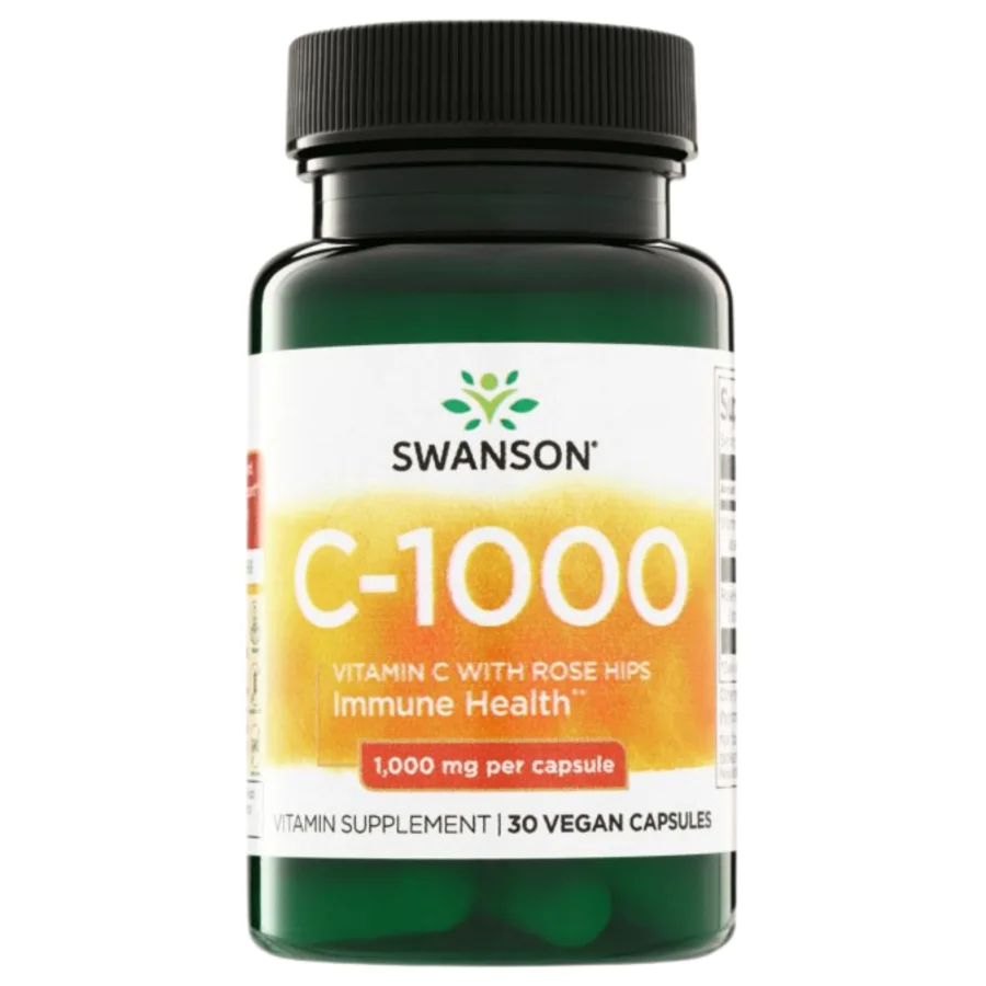 Swanson Vitamin C 1000mg With Rose Hips (30 caps)