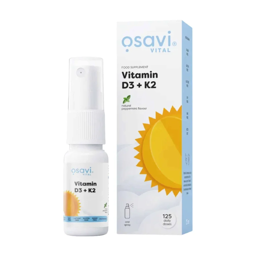 Osavi Vitamin D3 + K2 Oral Spray, Peppermint  (25 ml)