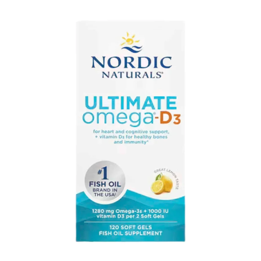Nordic Naturals Ultimate Omega D3 Fish Oil 1280mg Lemon (120 softgels)