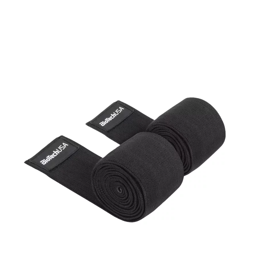 BioTechUsa Unisex Knee Wraps Black (200 cm)