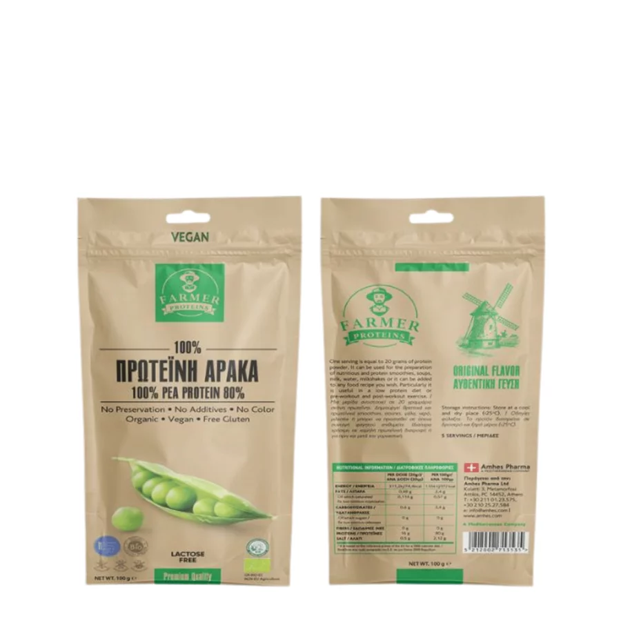 Farmer Proteins Πρωτεΐνη Bio Αρακά 80% (100 gr)