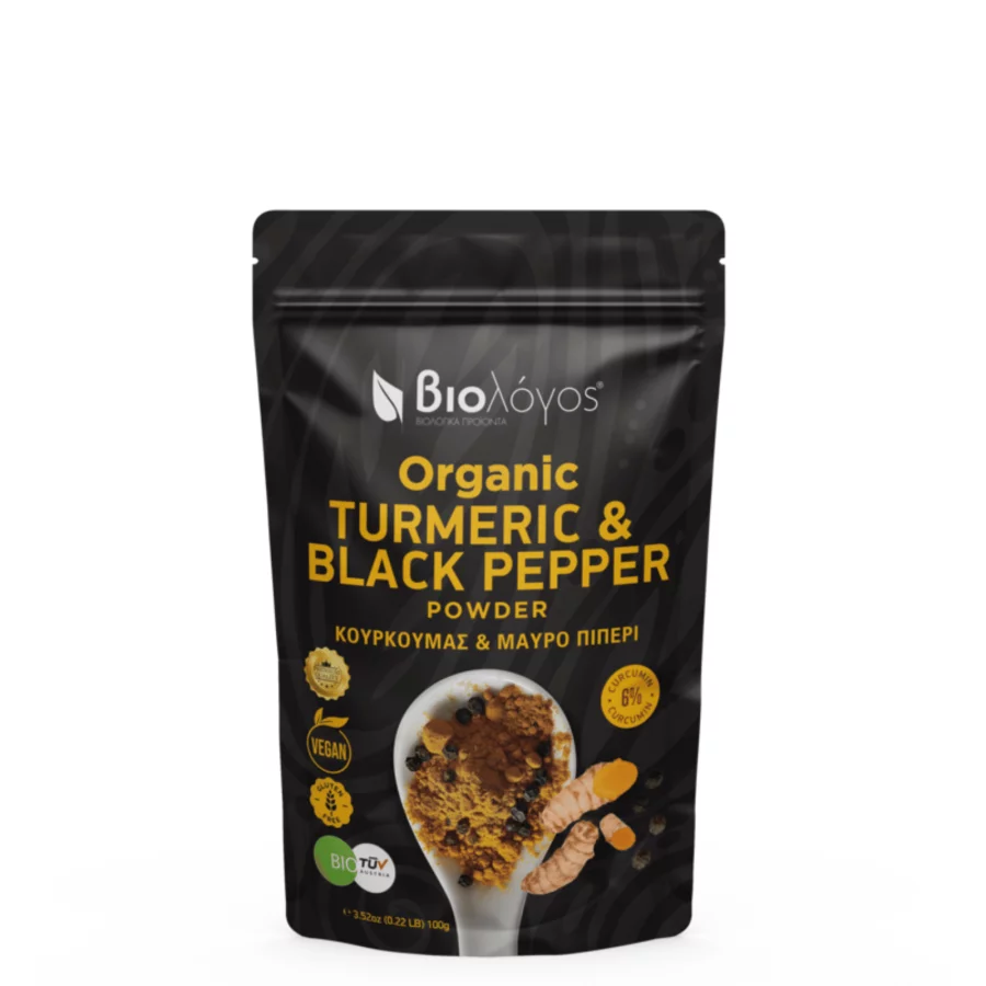 Biologos Κουρκουμάς με Μαύρο Πιπέρι σε Σκόνη Bio (100 gr)