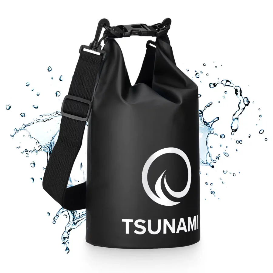 4FIZJO Αδιάβροχη τσάντα TSUNAMI Μαύρη (5L) - 0053