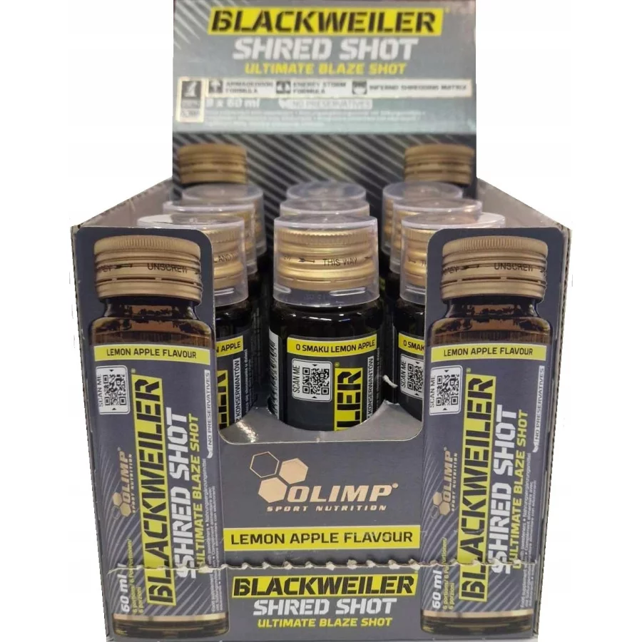 Olimp-Blackweiler-shred-shot-60ml-x-9-ampulek-szklanych-smak-Cytryna-Jablko
