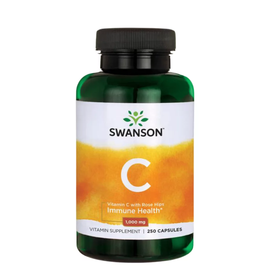 Swanson Vitamin C 1000mg with Rose Hips (250 caps)
