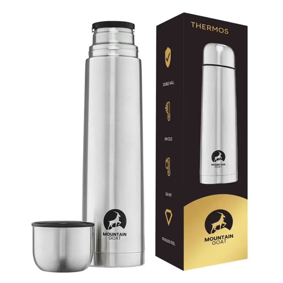 4FIZJO Θερμός Mountain Goat Ασημί (1000ml)