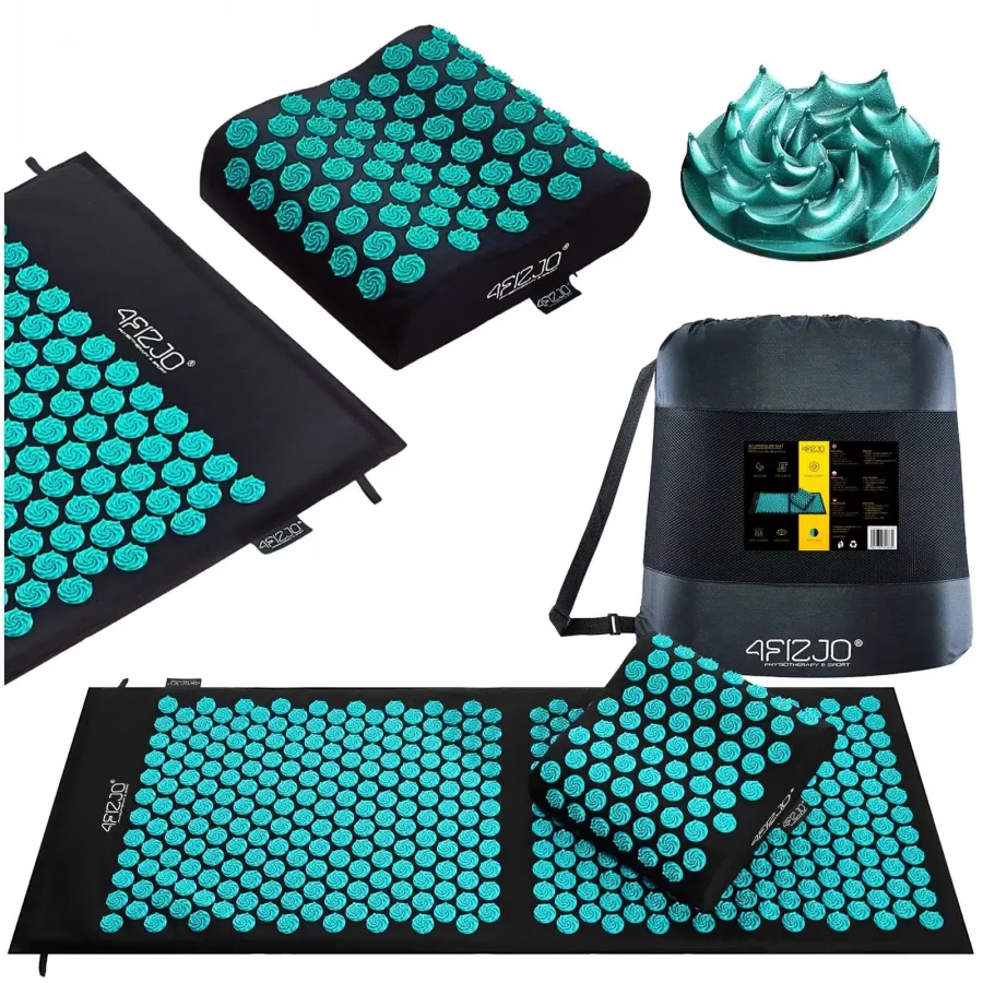 4FIZJO Accupressure Mat / Στρώμα Βελονισμού Με Μαξιλαράκι Black/Blue (110x42) - 3874
