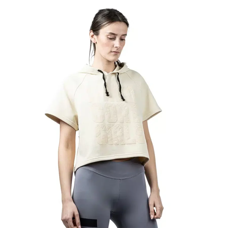 Legal Power Crop Top Hoodie Hard Core Girls Ottomix Μπεζ 249-864.2