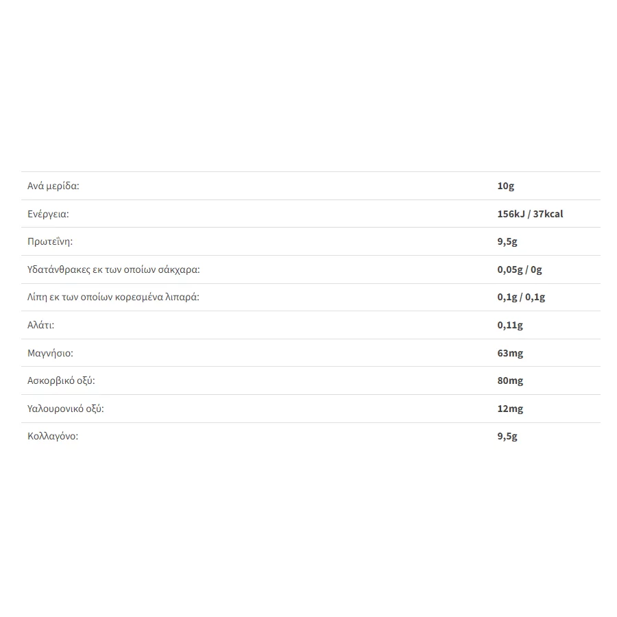 weider collagen nutrition facts