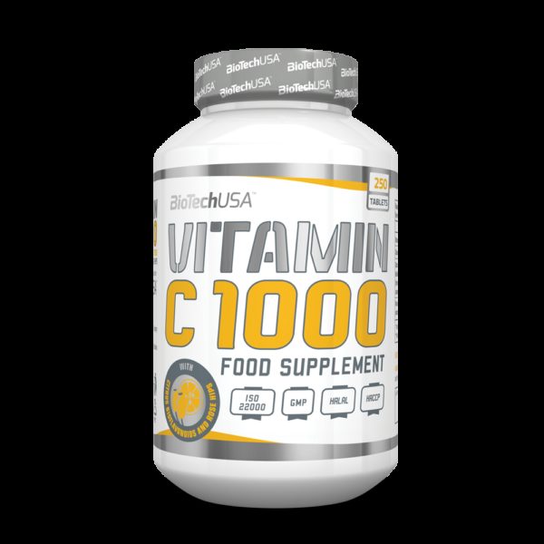 BiotechUsa Vitamin C 1000 Rose Hips & Bioflavonoids (250 Tabs)