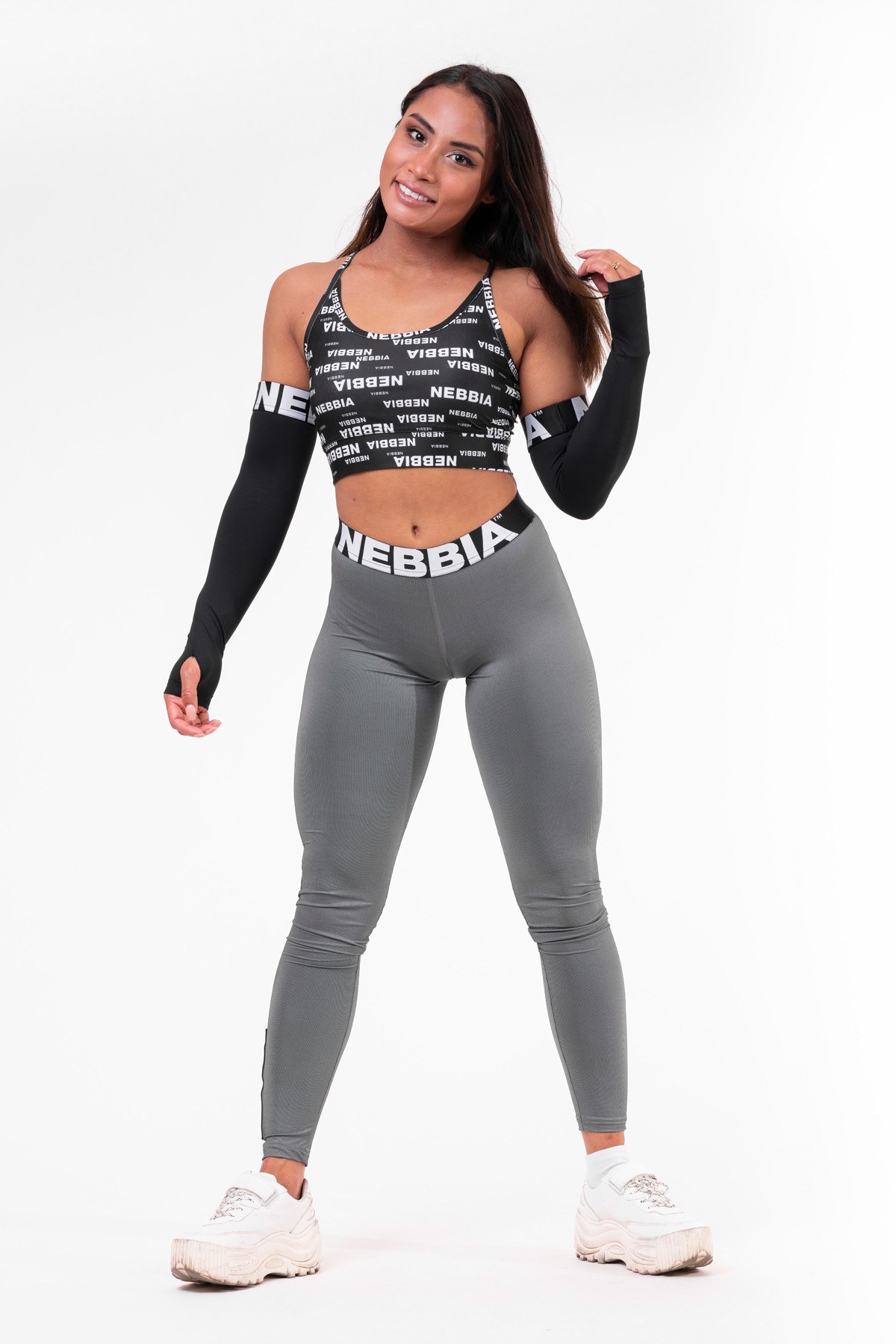 NEBBIA Scrunch butt sport leggings Metal Grey 691