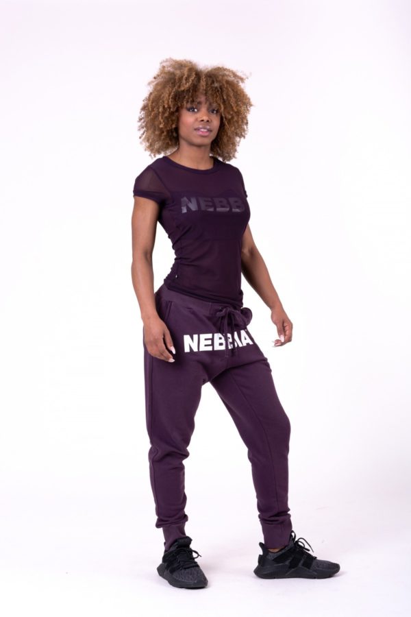 NEBBIA Flash-Mesh T-shirt Burgundy 665