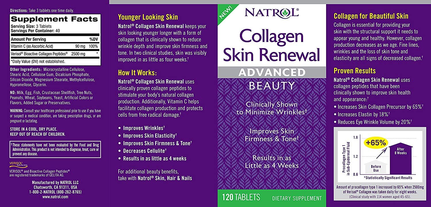 Natrol Collagen Skin Renewal (120 Tabs)