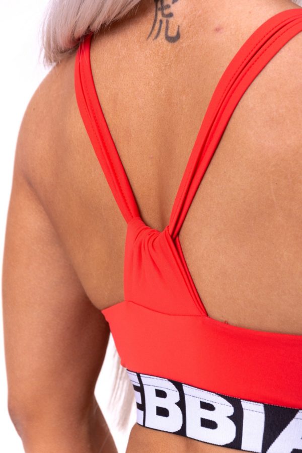 NEBBIA Athletic Cut Out sport bra Red 695