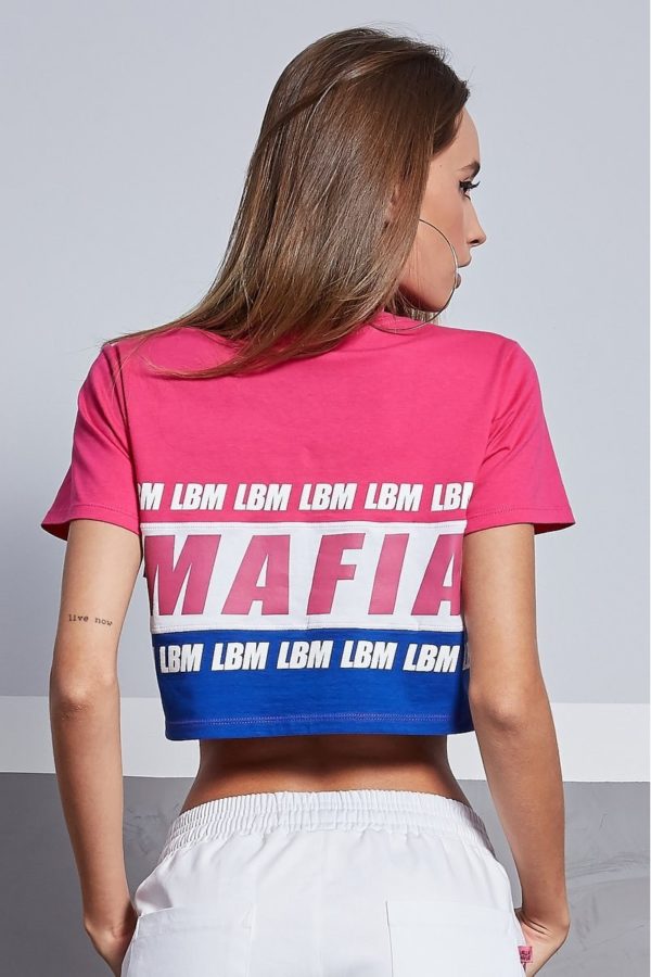La Bella Mafia Cropped Pink Blusa