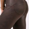 NEBBIA Leather Look Bubble Butt Pants Brown 538