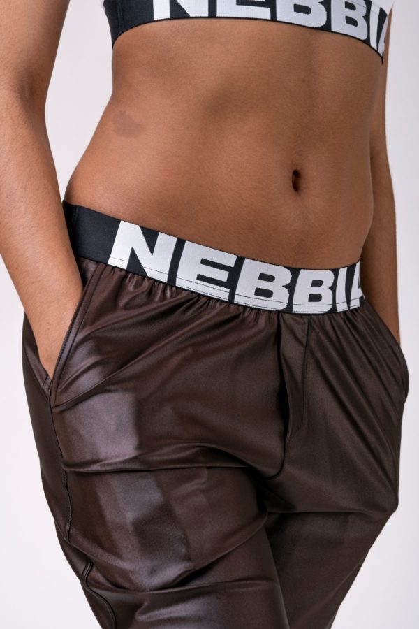 NEBBIA Sports Drop Crotch Pants Brown 529