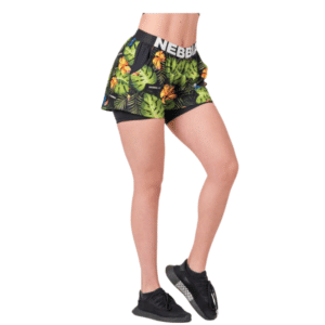 NEBBIA High Energy Double Layer Shorts 563 Green/Black