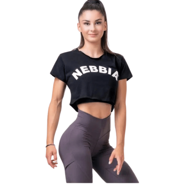 NEBBIA Loose Fit & Sporty Crop Top 583 Black