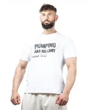 Legal Power Ανδρικό T-Shirt Pumping has no Limit Single-Jersey White 2303-867