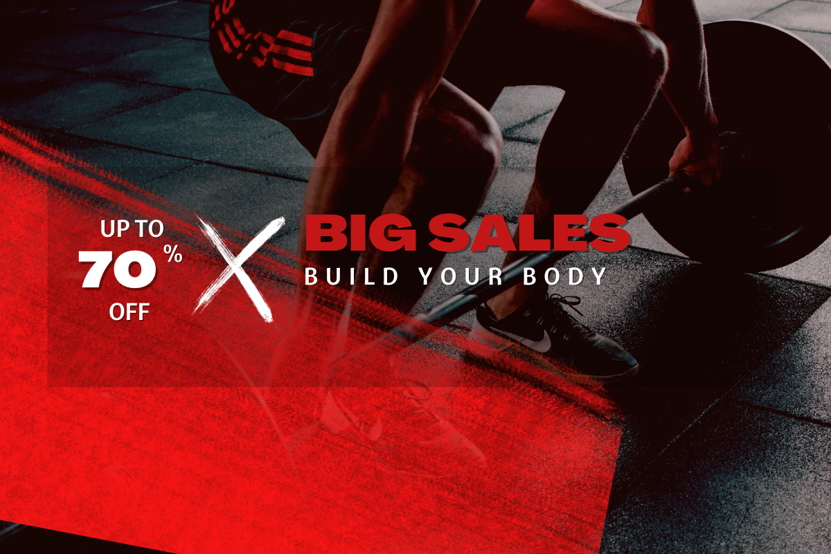 sales banner for sales category fitness store